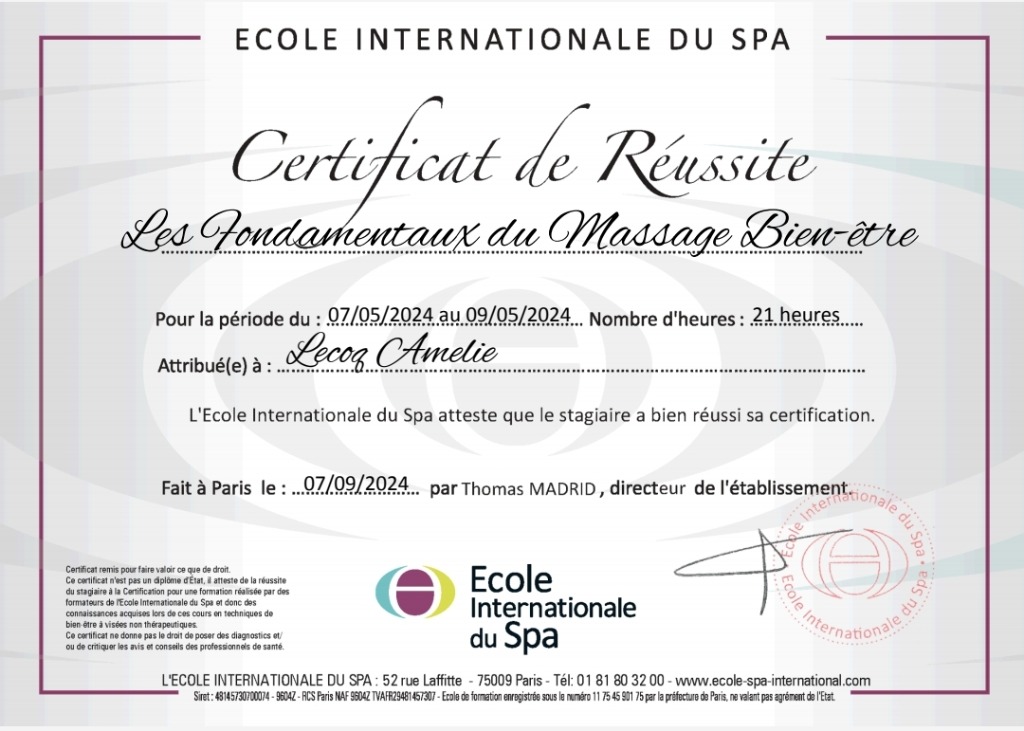 photo diplome Bulle Zen