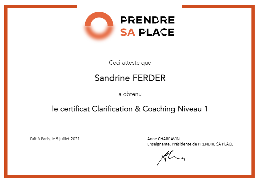 photo diplome Sandrine Ferder