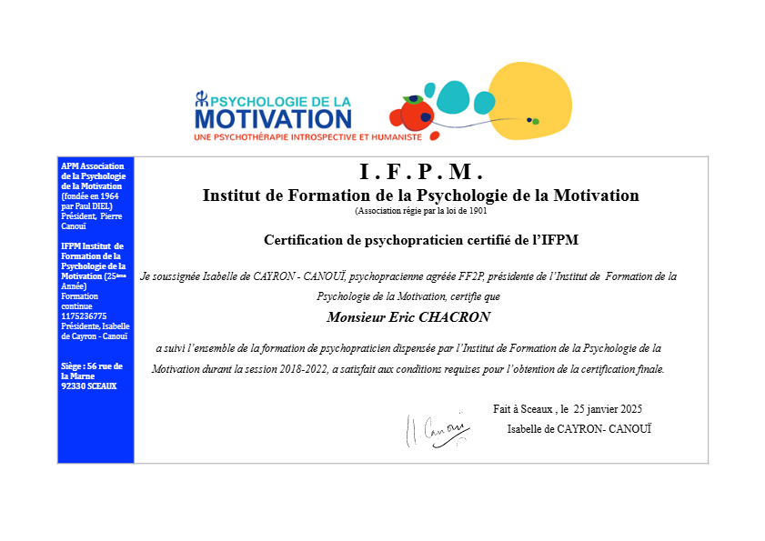 photo diplome Eric CHACRON