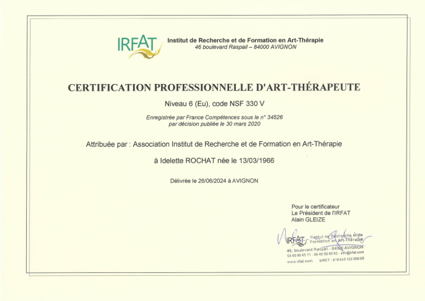 photo diplome Idelette Rochat 