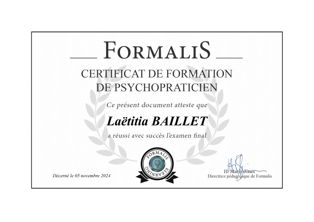 photo diplome Laetitia Baillet