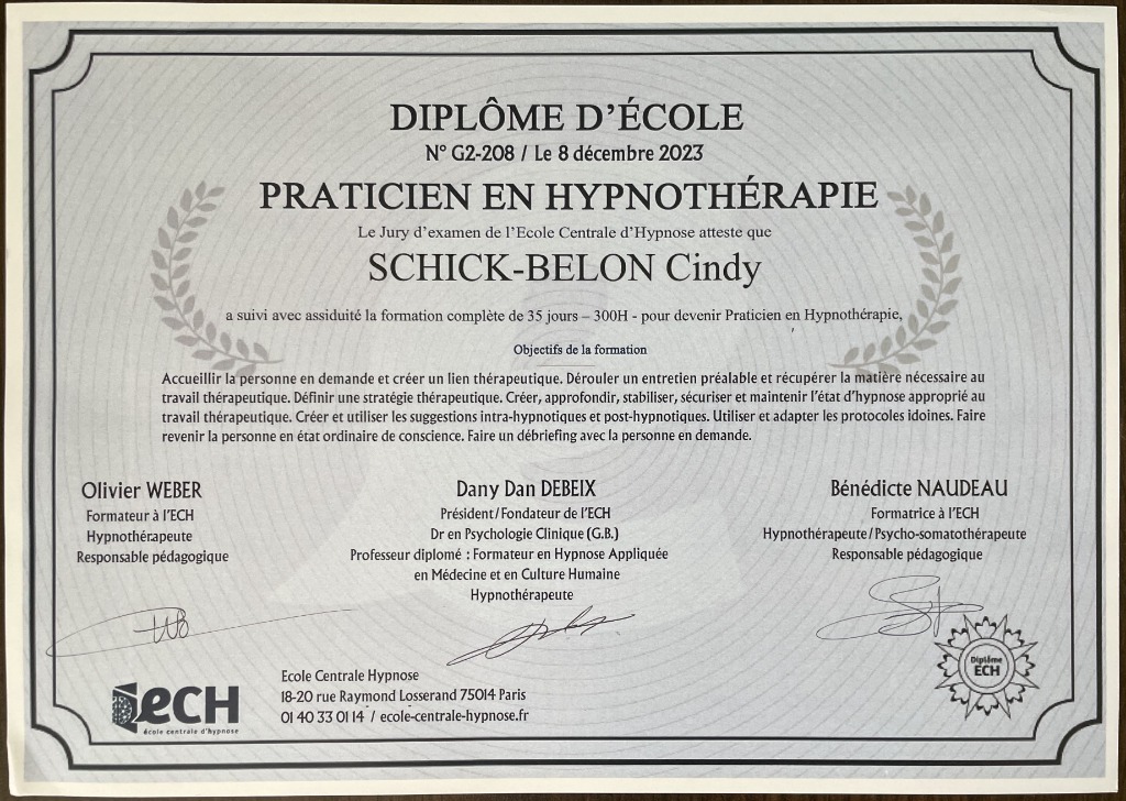 photo diplome Cindy Schick