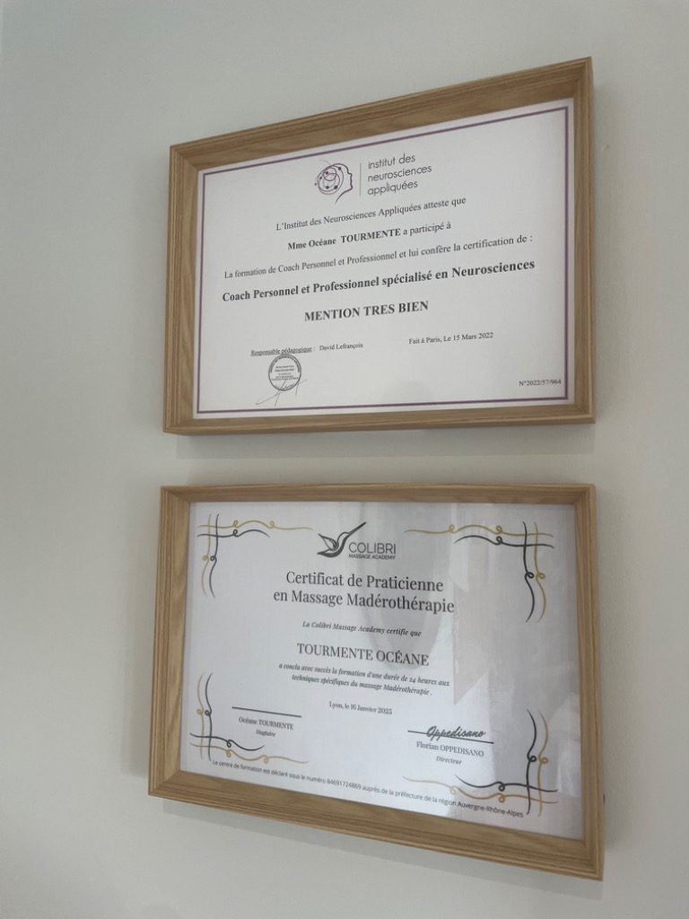 photo diplome Océane Coaching