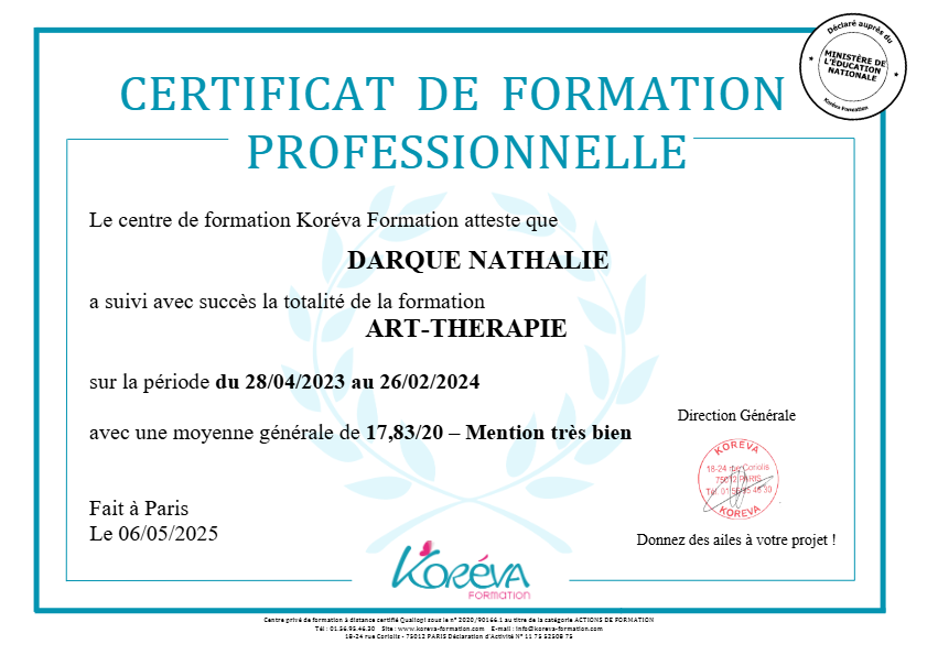 photo diplome Nathalie Darqué