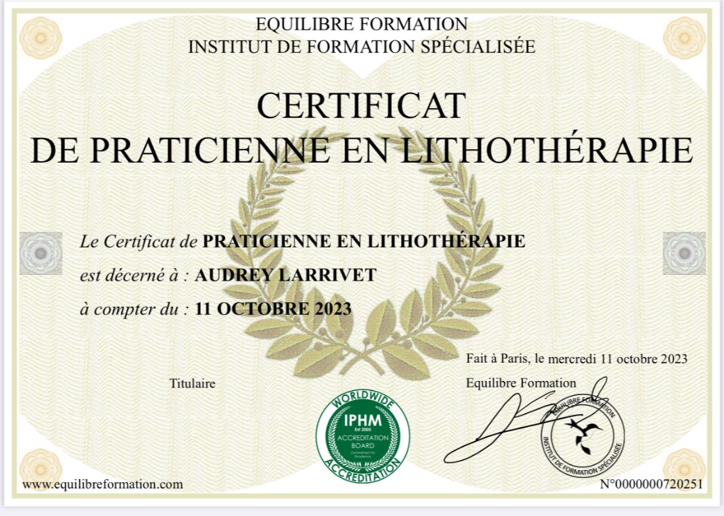 photo diplome L’Atelier Joli Coeur