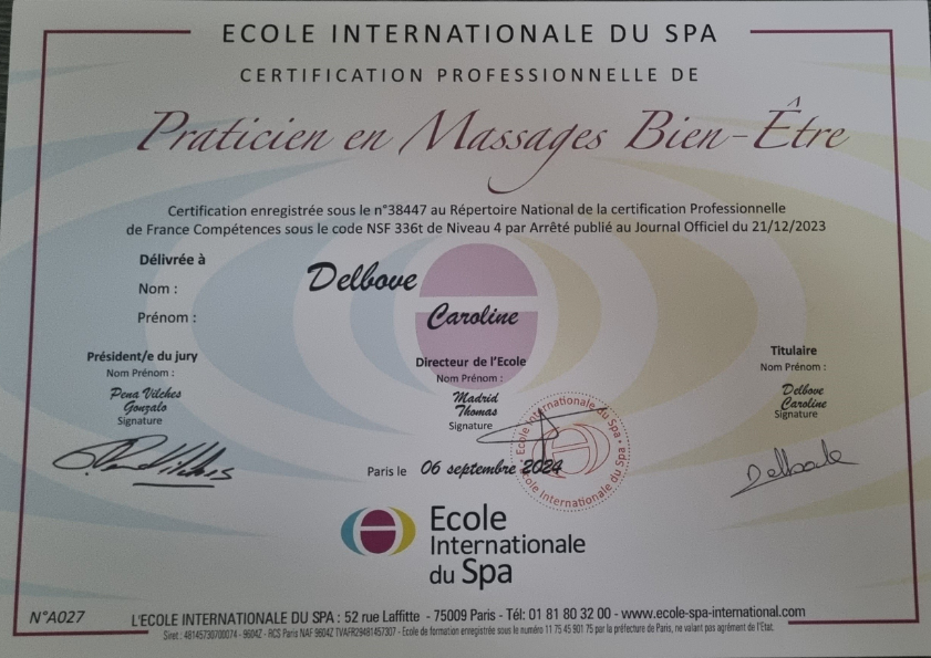 photo diplome Rêve de Caro