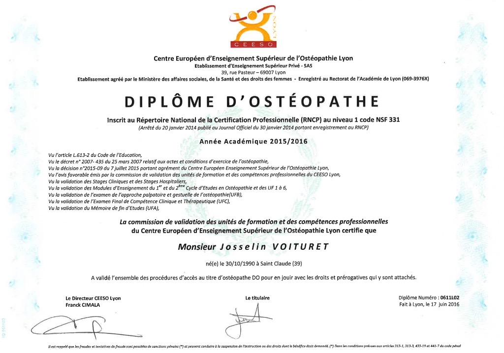 photo diplome Josselin Voituret