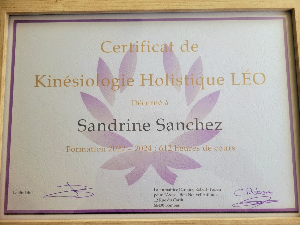 photo diplome Sandrine Sanchez