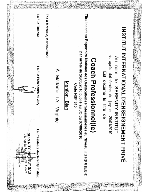 photo diplome Virginie Laï