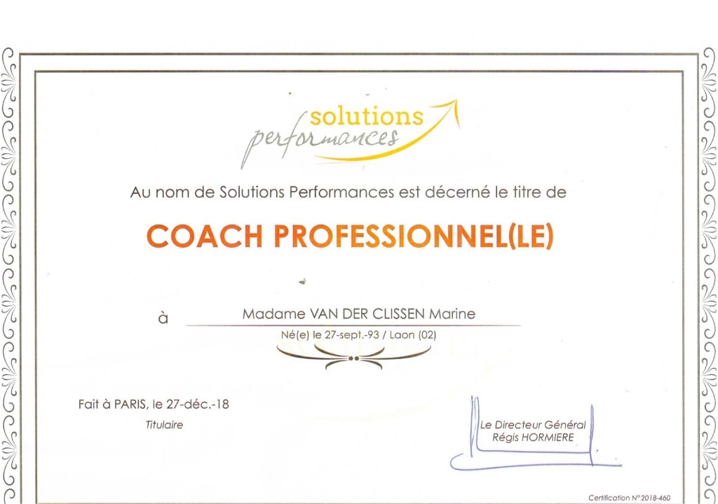 photo diplome Marine Van Der Clissen