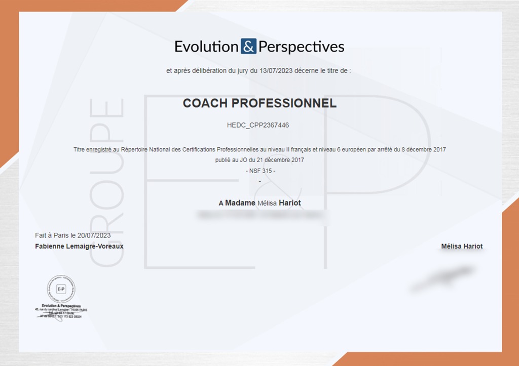 photo diplome Hariot Mélisa