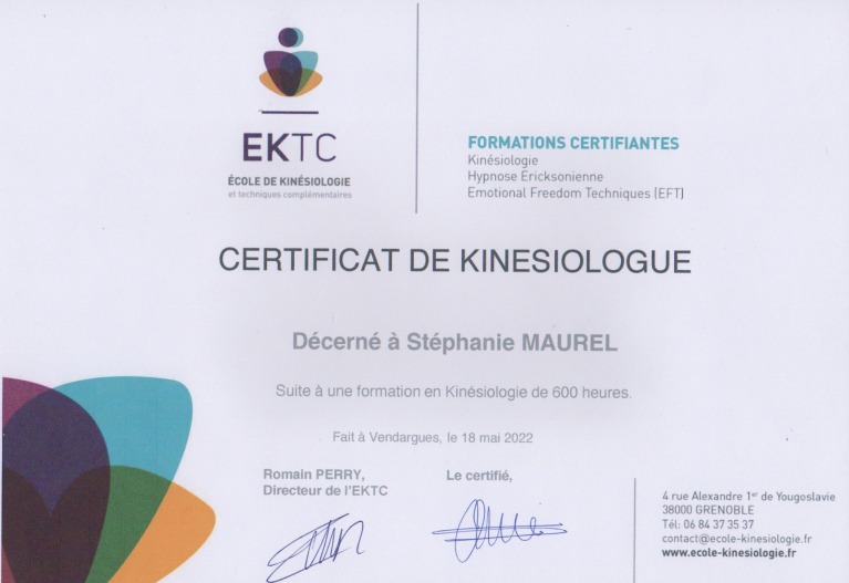photo diplome Stéphanie MAUREL MASSOUTIER