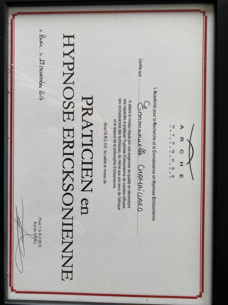 photo diplome Emmanuelle Chamaillard 