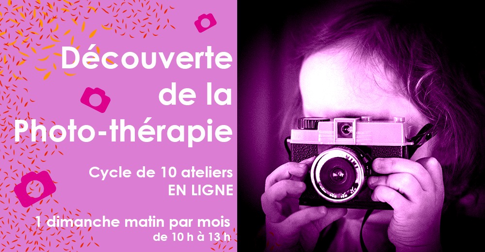 illustration Cycle de 10 ateliers découverte de la photo-thérapie, un dimanche matin par mois, en VISIO. Début le 29 mars
