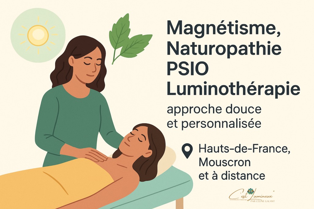 illustration Magnétiseur, Naturopathe et Luminothérapie + hypnose audio avec PSIO. 💯% satisfaction !