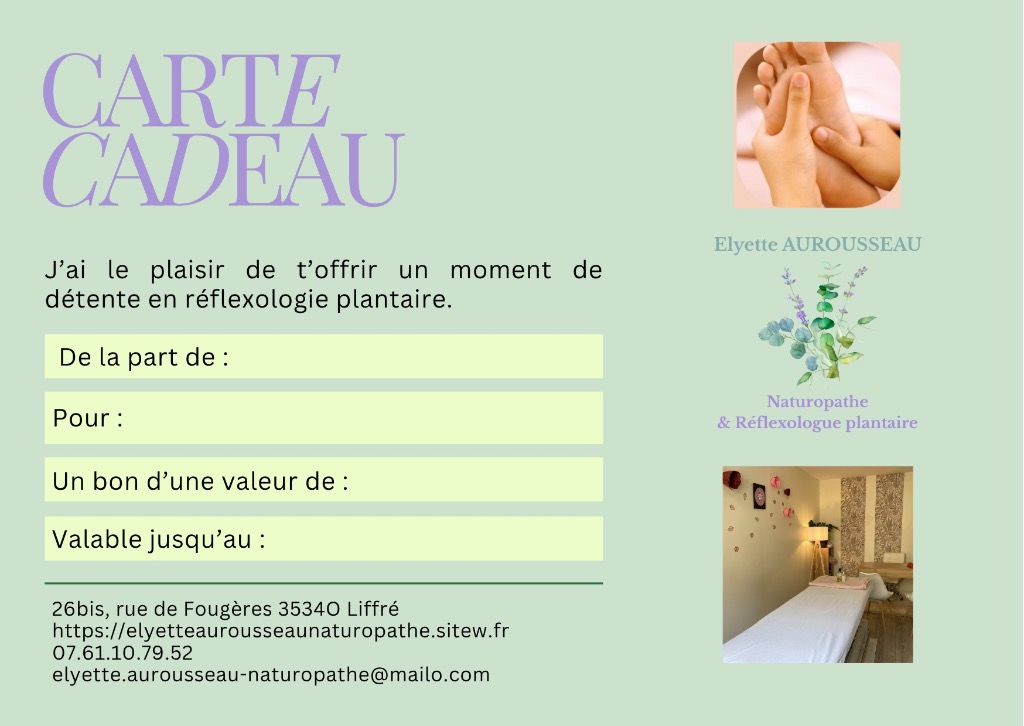 illustration Carte Cadeau Réflexologie plantaire ou Naturopathie