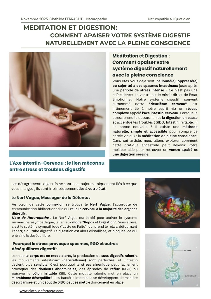illustration L'Impact Insoupçonné de la Méditation sur Votre Santé Intestinale