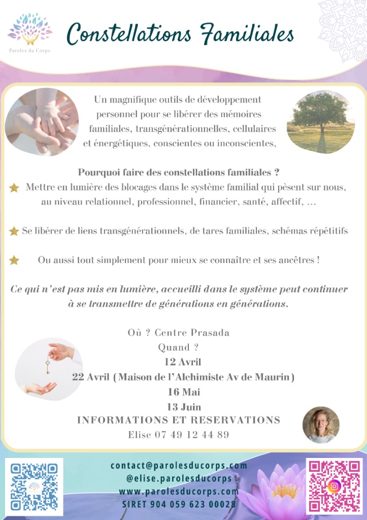 illustration ATELIER CONSTELLATION FAMILIALE: SAMEDI 18 AVRIL MADIN ET MERCREDI 22 AVRIL APRES MIDI