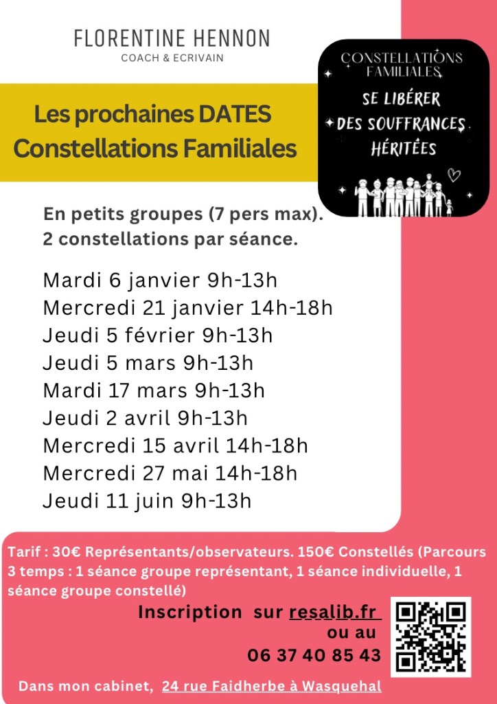 illustration AGENDA CONSTELLATIONS FAMILIALES  JANVIER-JUIN 2026