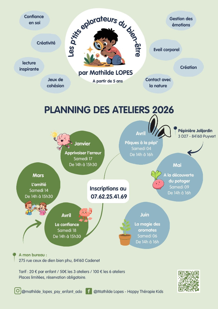 illustration ✨ Planning 2026 – Ateliers & stages enfants ✨