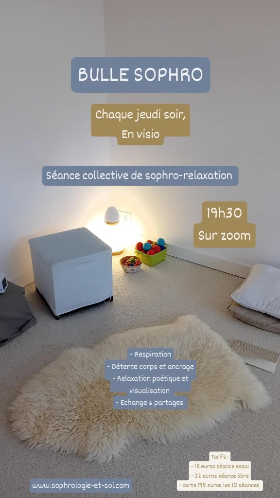 illustration BULLE SOPHRO - Séance collective de Sophro-Relaxation - Chaque jeudi soir à 19h30 en visio