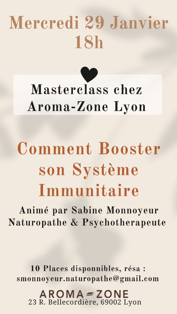 illustration Aroma-Zone invite Sabine Monnoyeur pour sa Masterclass Comment Booster son Système Immunitaire