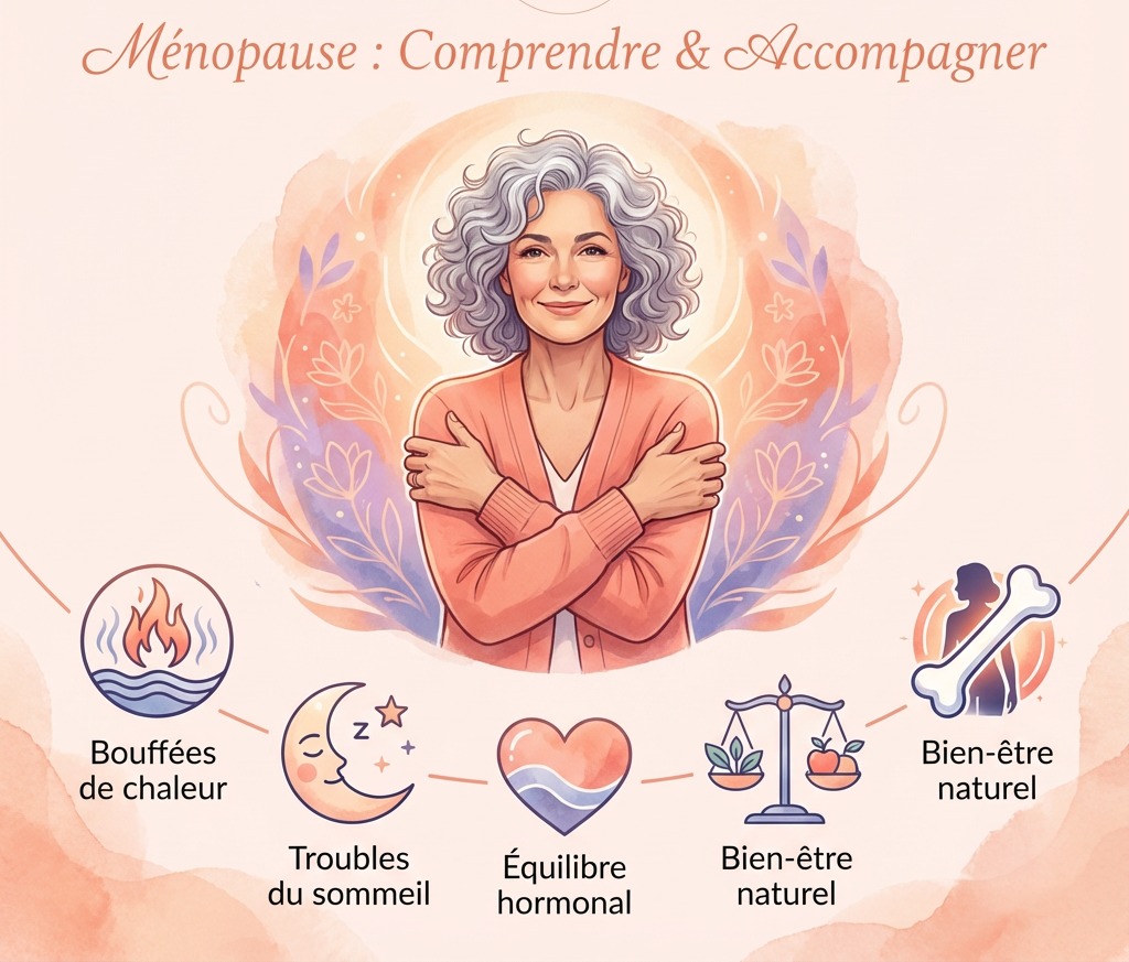 illustration Ménopause : Retrouver équilibre et bien-être grâce à une approche naturelle et personnalisée