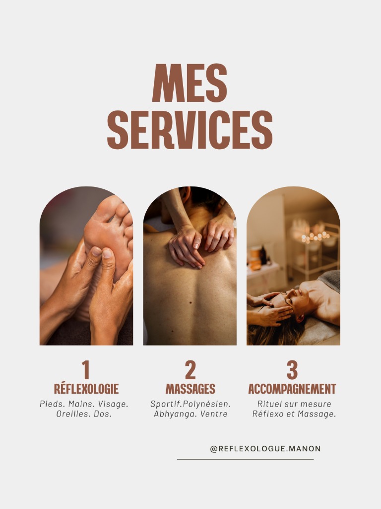 illustration Massage et réflexologie personnalisés. Une reconnexion corps, cœur, esprit.