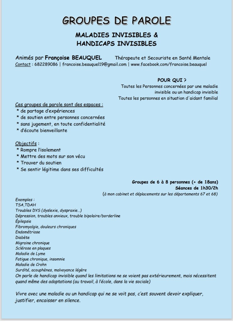 illustration Groupe de Parole handicap/maladie invisible