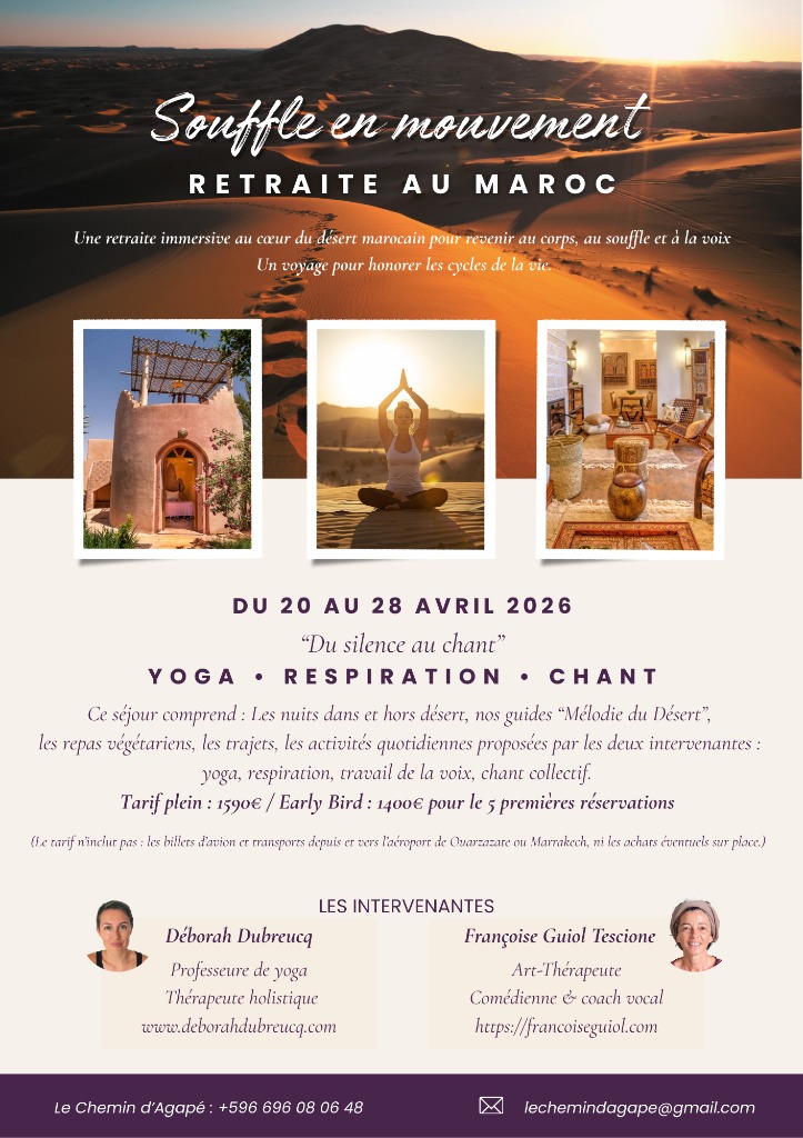 illustration Retraite au Maroc "Souffle en mouvement" - Yoga, respiration et chant