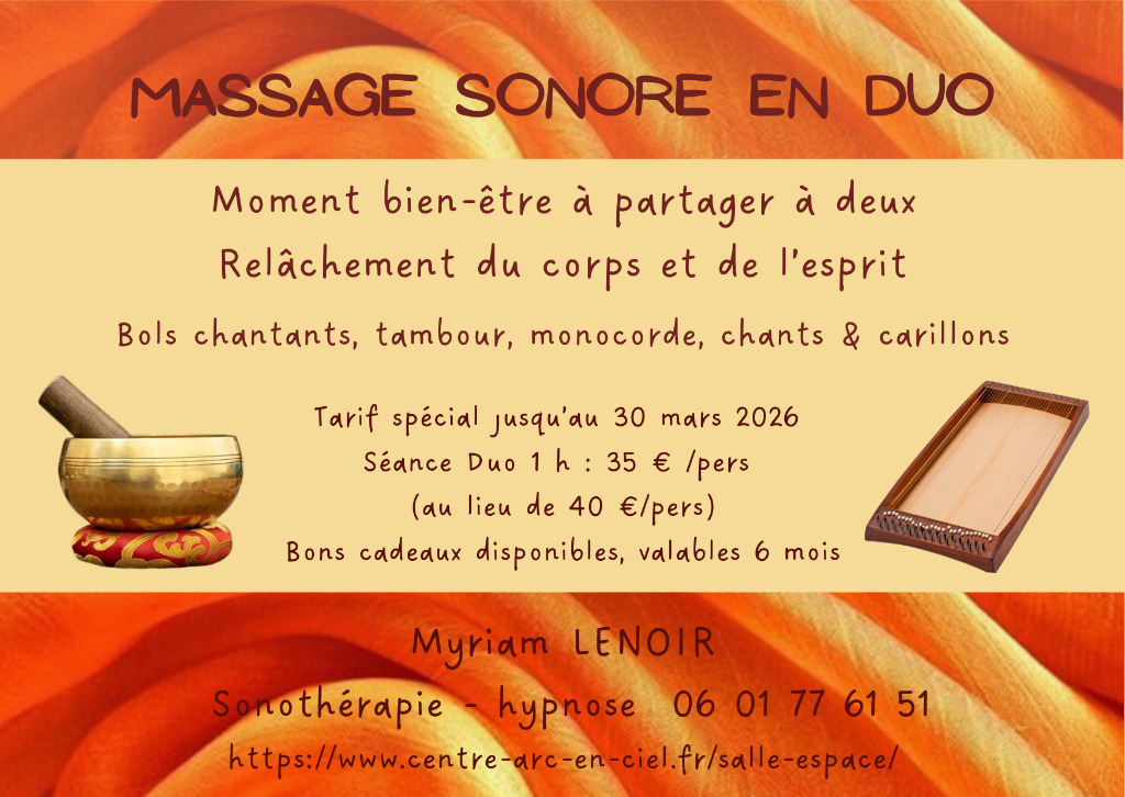 illustration MASSAGE SONORE EN DUO : A partager avec la personne de votre choix.