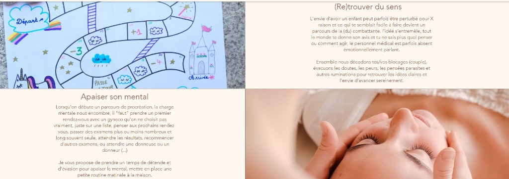 illustration New web site - Laurianne Bordes Kinésiologue à Bordeaux - du bébé à l'adulte et ZOOM PMA/infertilité..