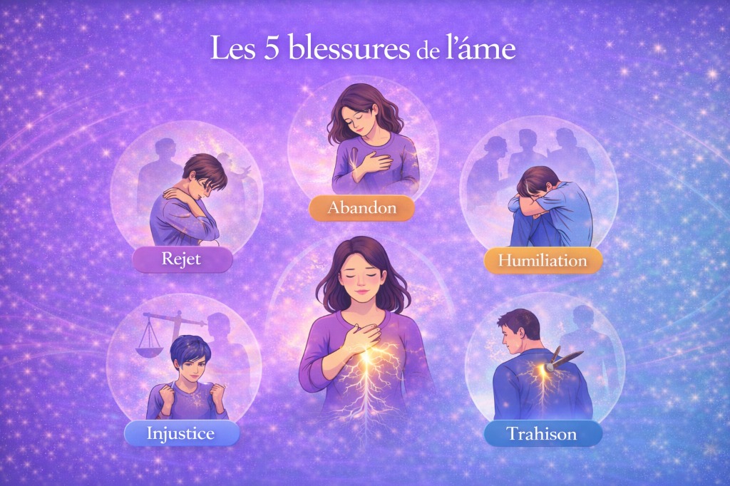illustration Les 5 blessures de l'enfant interieur