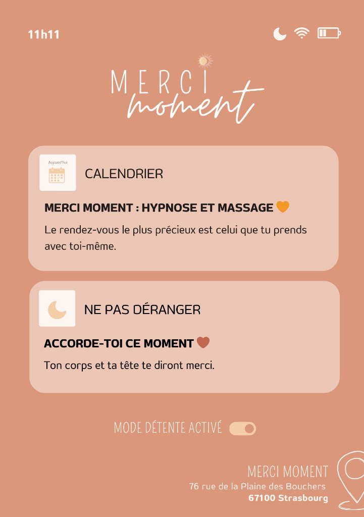 illustration Merci moment : hypnose et massage 🫶🏻