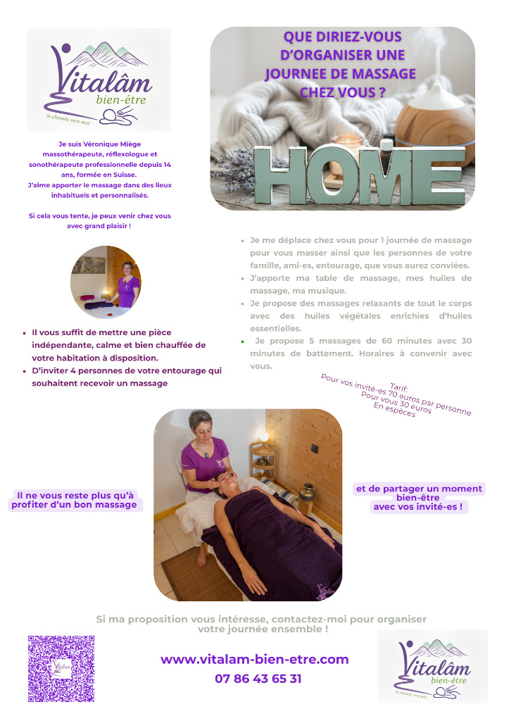 illustration ORGANISEZ UNE JOURNEE DE MASSAGE CHEZ VOUS ! CA VOUS DIT ? JE VIENS !