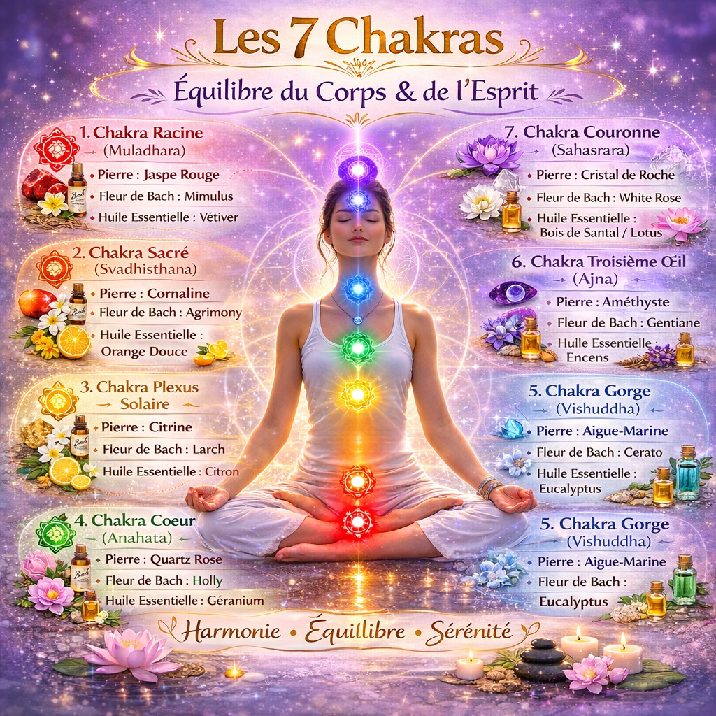 illustration 🌈 Les chakras : comprendre leur rôle pour l’équilibre du corps et de l’esprit 🌿