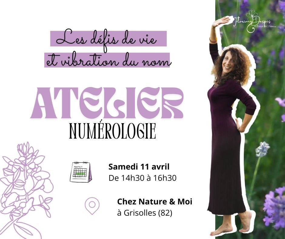 illustration Atelier de NUMEROLOGIE samedi 11 avril à 14h30 à Grisolles (82)