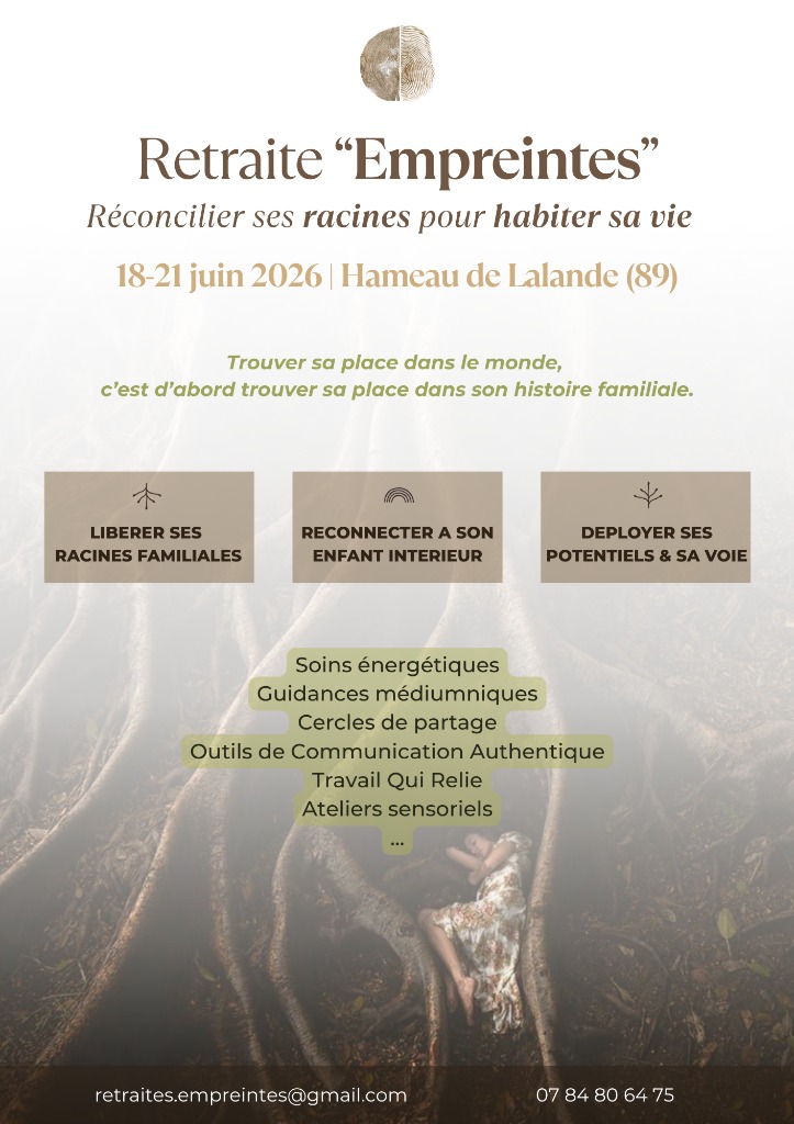 illustration RETRAITE EMPREINTES 18-21 JUIN 2026 - Hameau de Lalande (89)