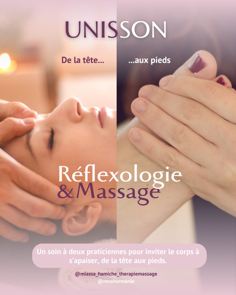 illustration Soin à 4 mains - Unisson - Massage et Réflexologie