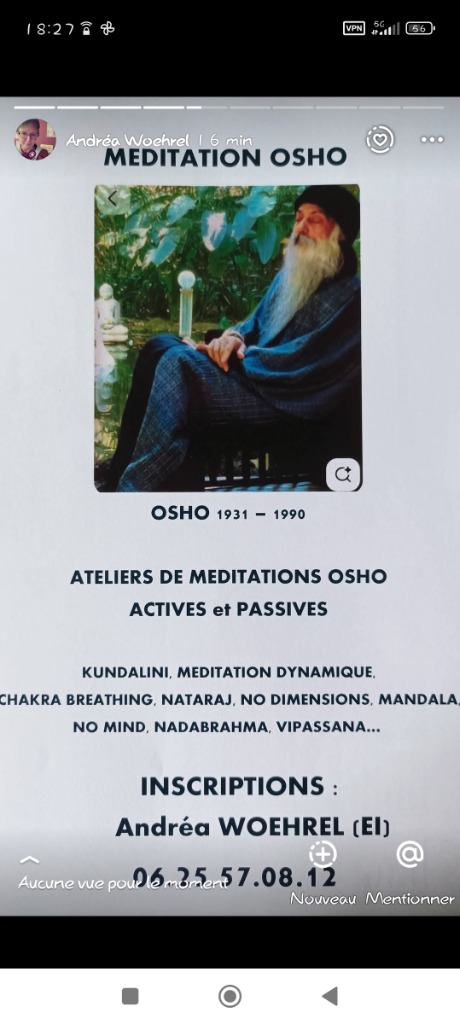 illustration MÉDITATION OSHO - MÉDITATIONS ACTIVES et PASSIVES