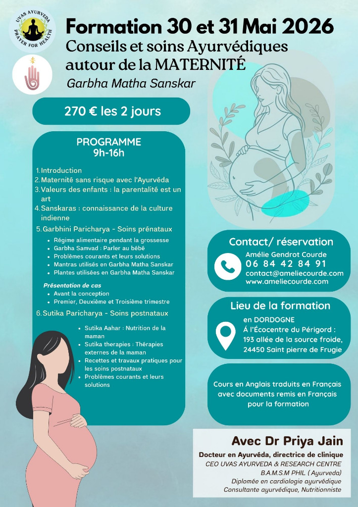 illustration 30 & 31 MAI 2026 : Formation Conseils et soins ayurvédiques autour de la MATERNITÉ