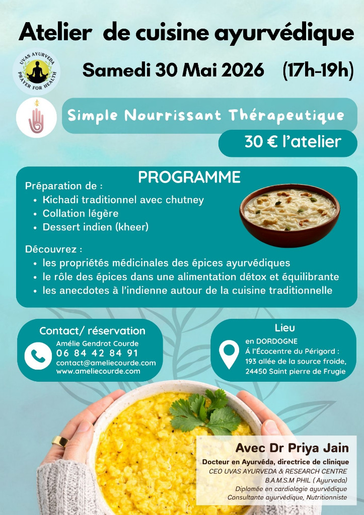 illustration 30 MAI 2026 à 17h - Atelier de Cuisine ayurvédique