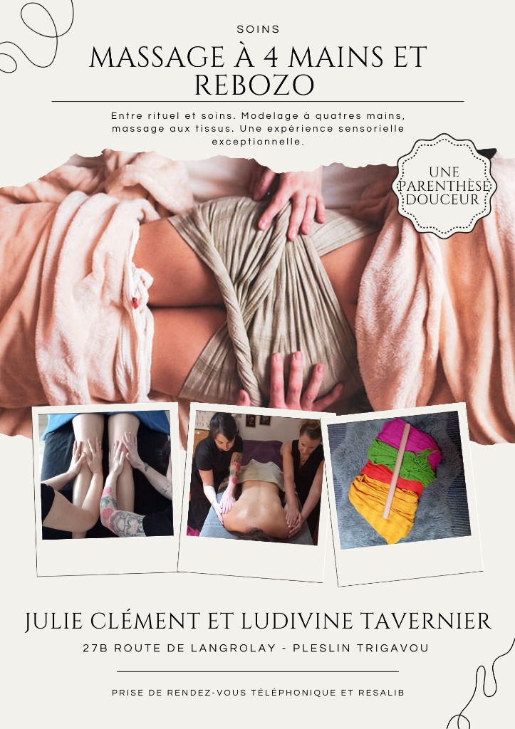 illustration Massage à 4 mains et Rebozo