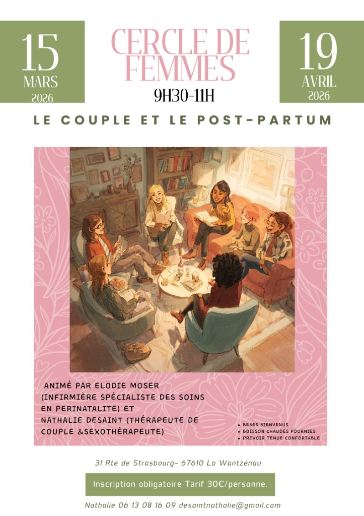 illustration Cercle de femme " le couple et le post-partum"