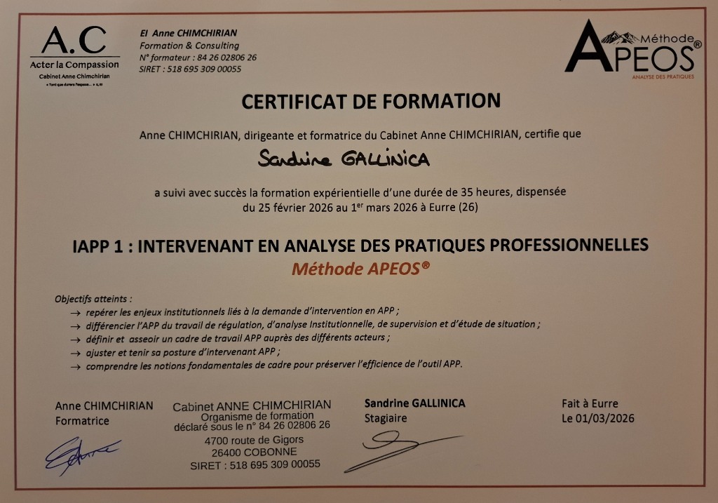 illustration Intervenante en Analyse des Pratiques Professionnelles