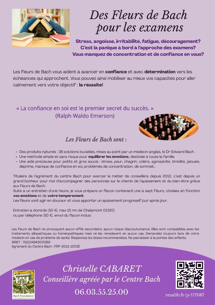 illustration Les Fleurs de Bach pour réviser et passer ses examens sereinement