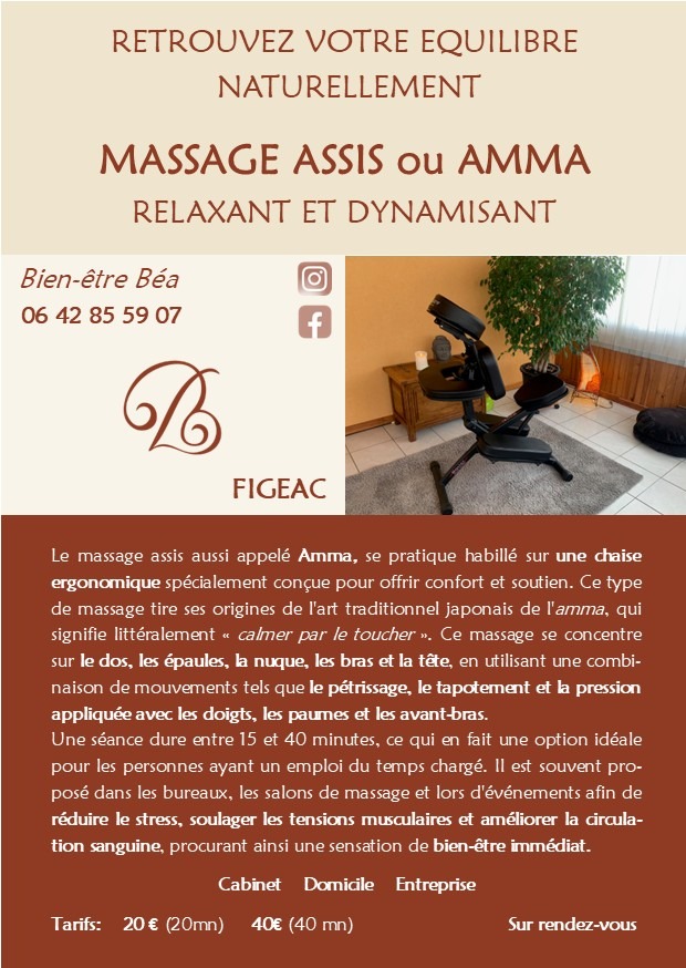 illustration Massage assis  ou Amma