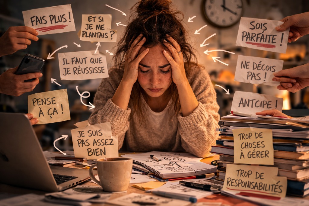 illustration Gestalt thérapie et exigence : quand votre esprit ne s'arrête jamais