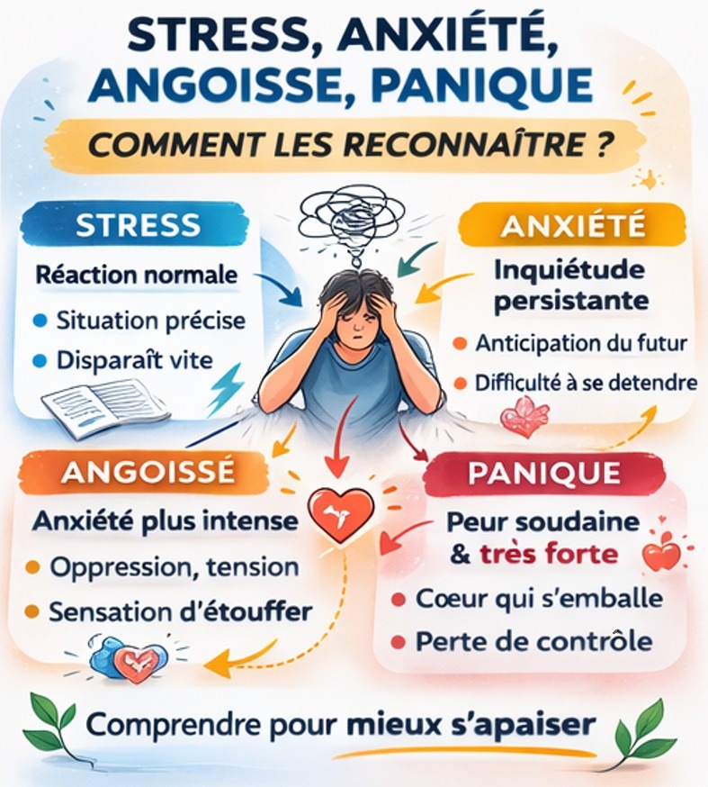 illustration Stress, anxiété, angoisse ... Quelles différences ?