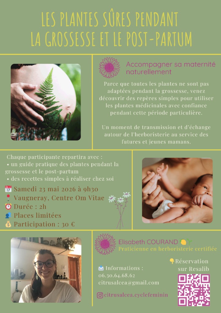 illustration Les plantes sûres pendant  la grossesse et le post-partum